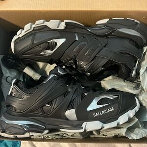 Men Balenciaga Track Sneaker Black/Silver Size 45 Brand New